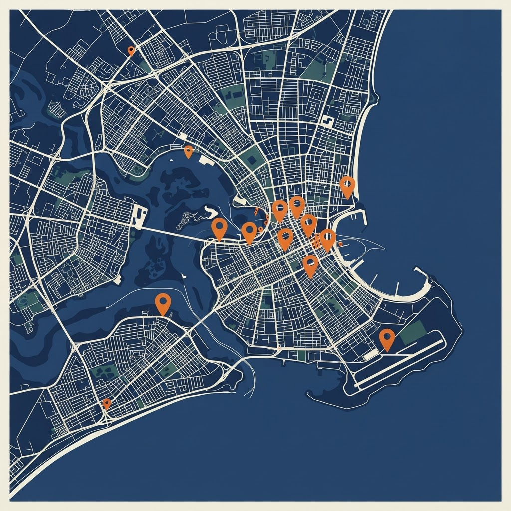 Illustrated PADÌMÍ city map with location markers